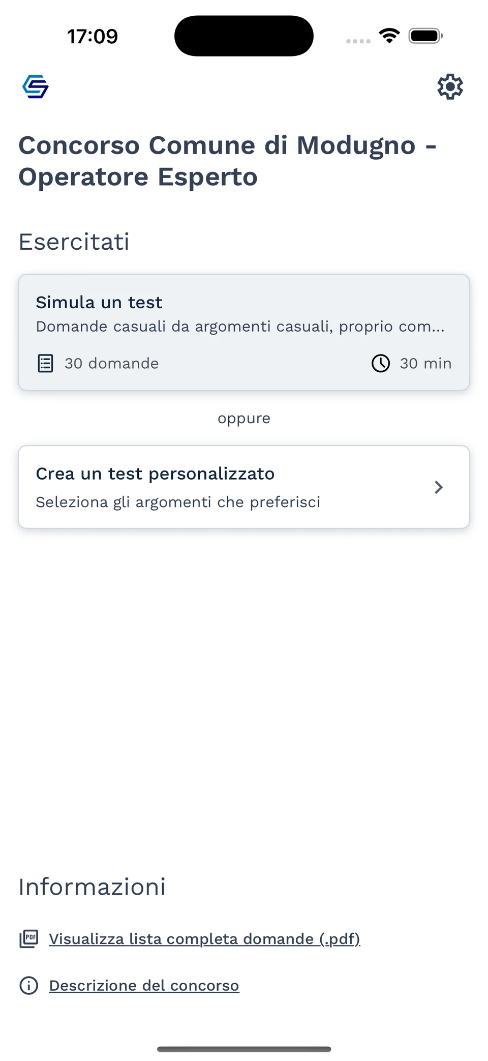 Schermata del progetto