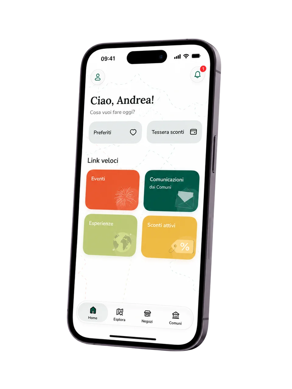 La schermata principale dell’app LeMarche