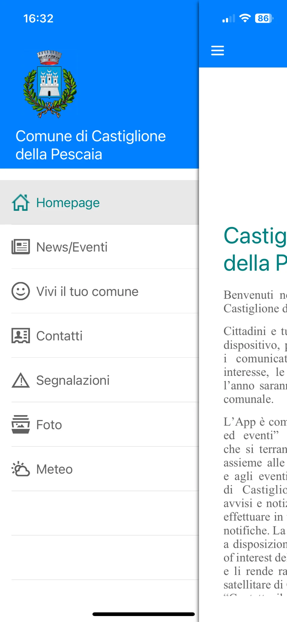 Schermata del progetto