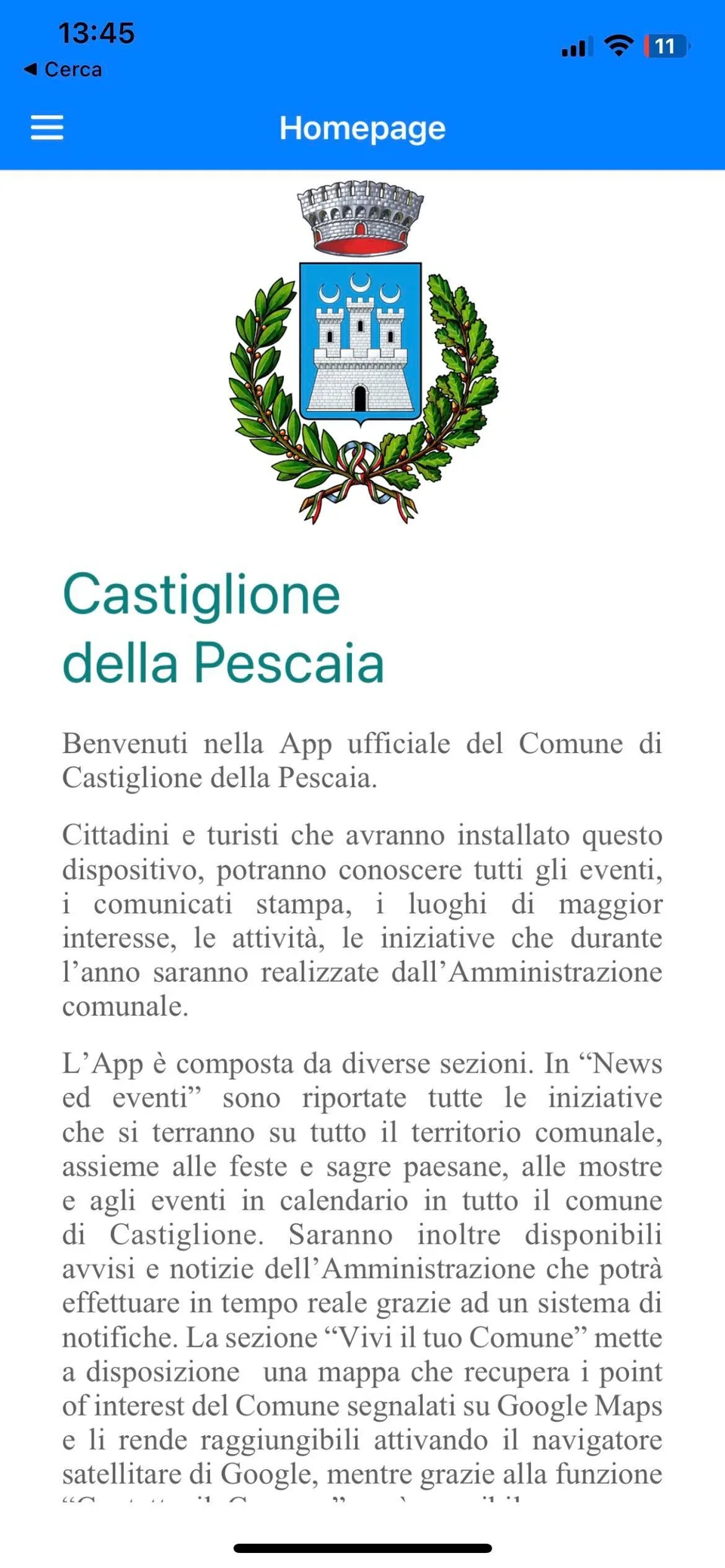 Schermata del progetto