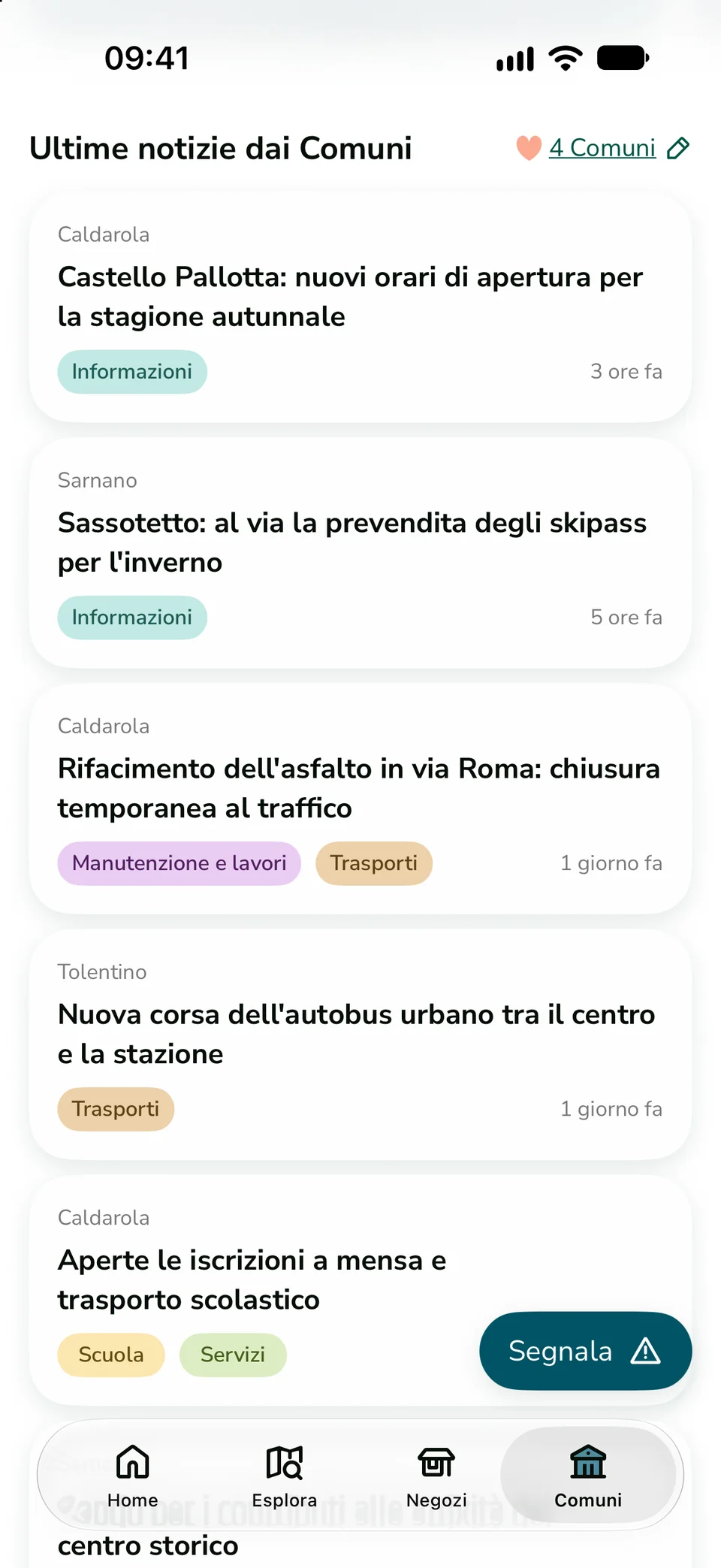 Le ultime notizie dai Comuni