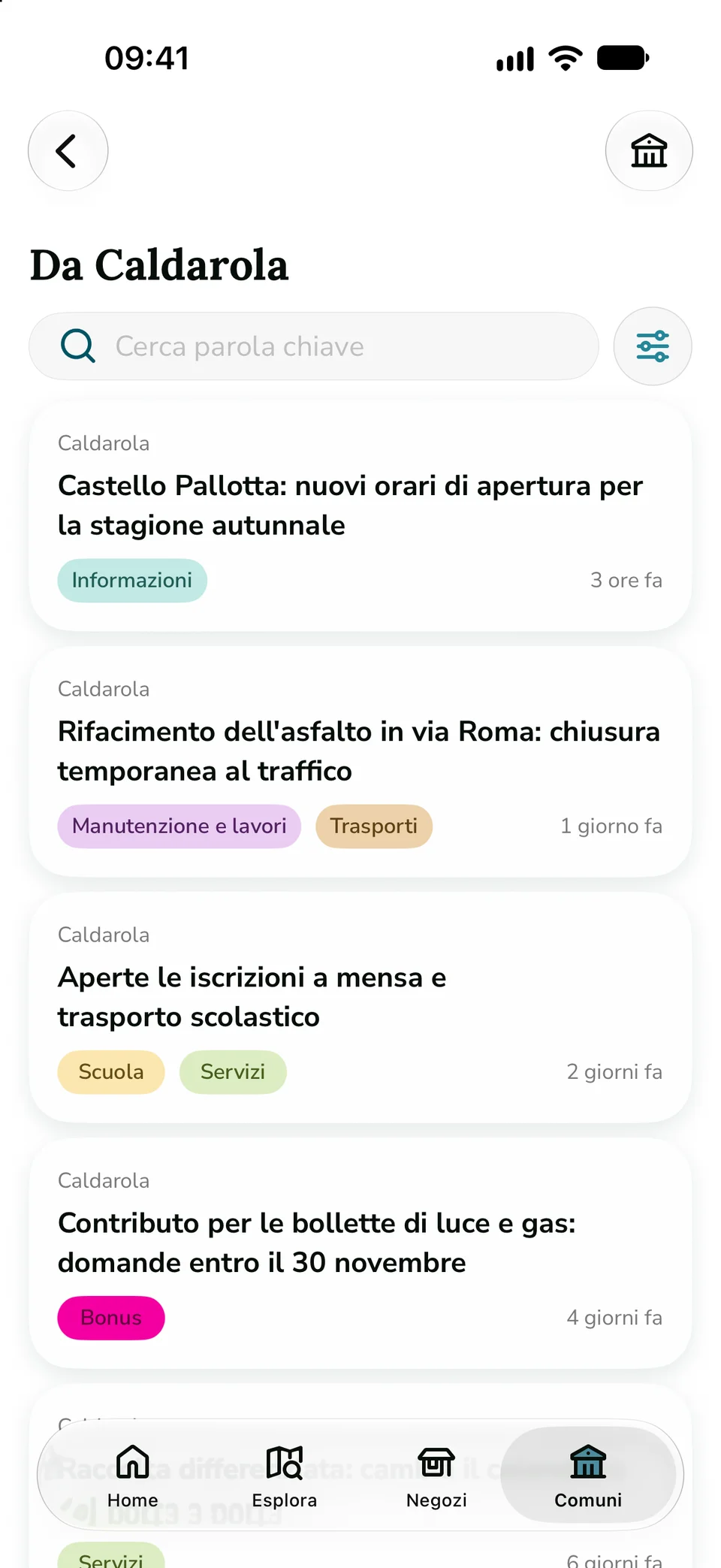 I contenuti pubblicati da Caldarola