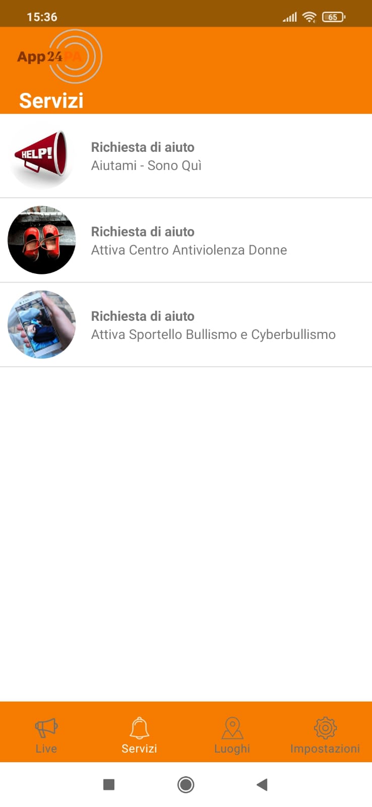 Schermata del progetto