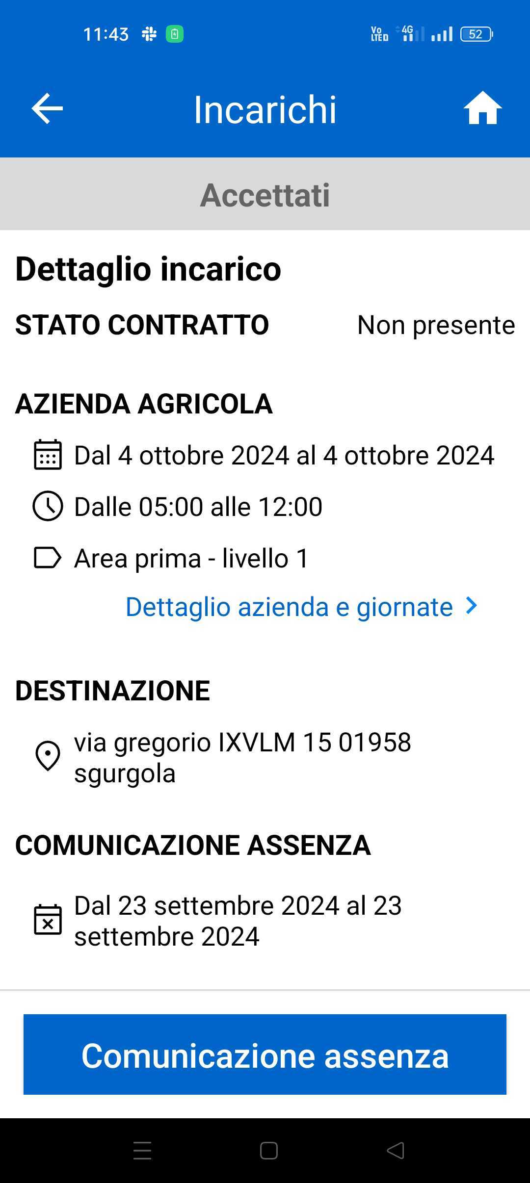 Schermata del progetto
