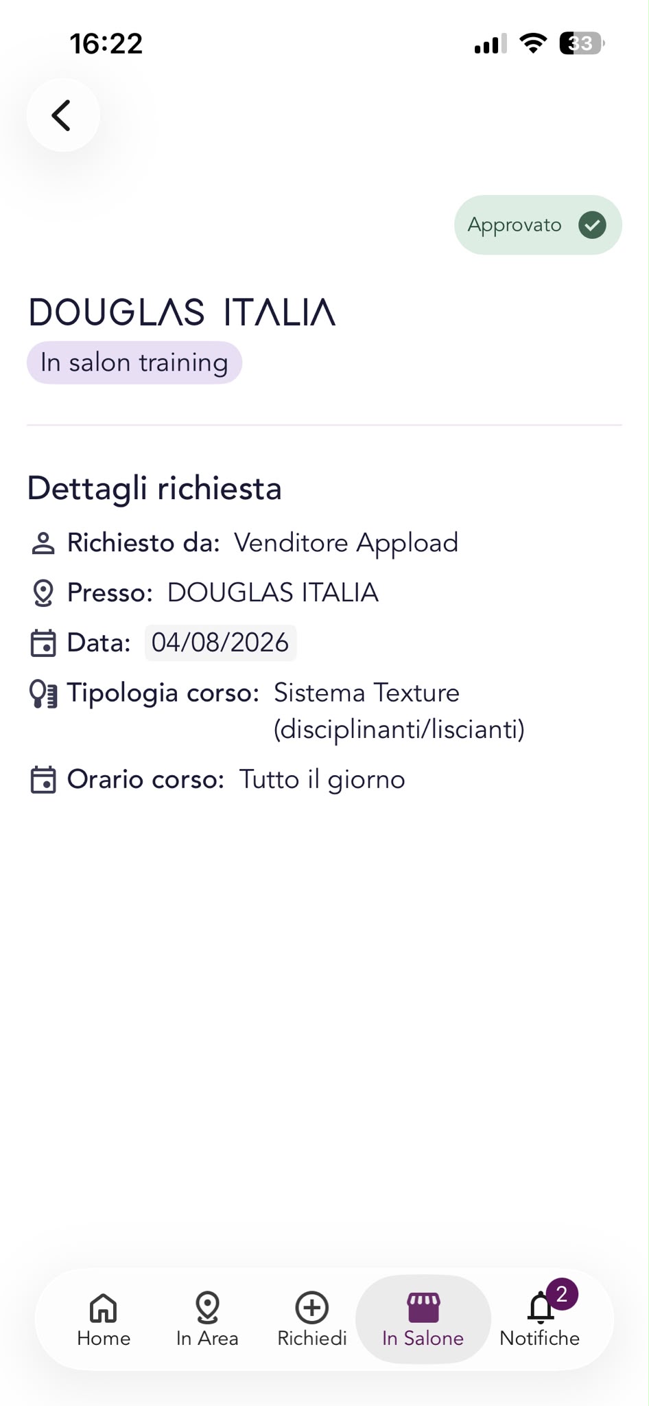 Schermata del progetto