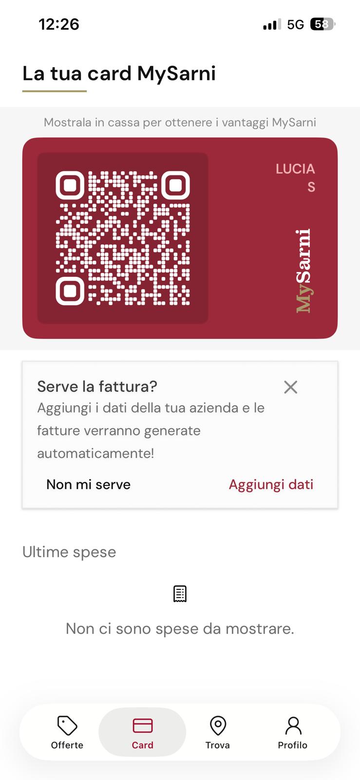 Schermata del progetto