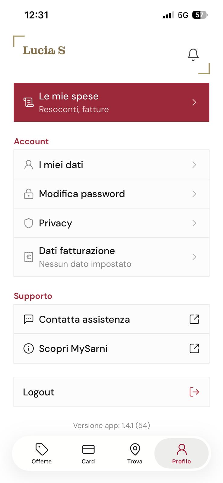 Schermata del progetto