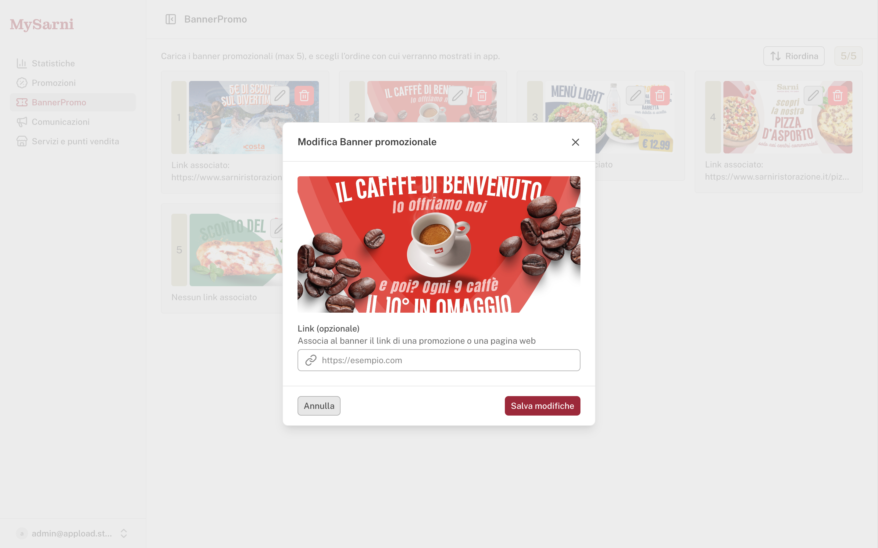Schermata del progetto