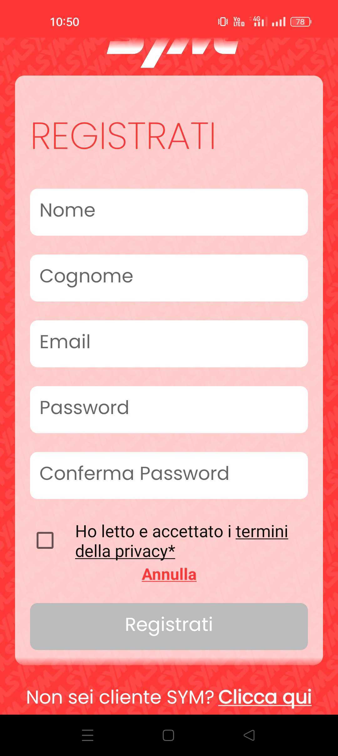 Schermata del progetto