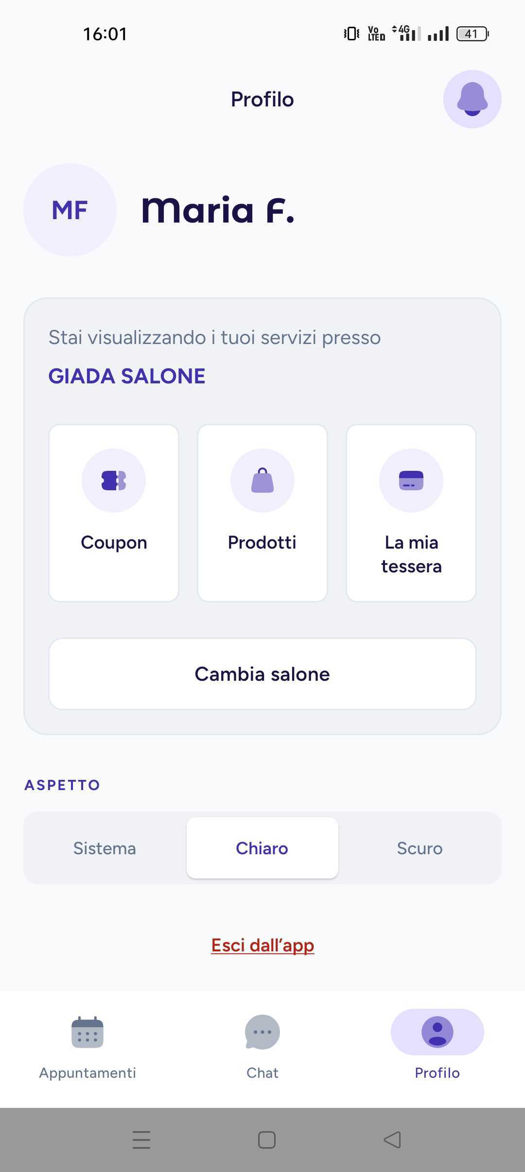 Schermata del progetto