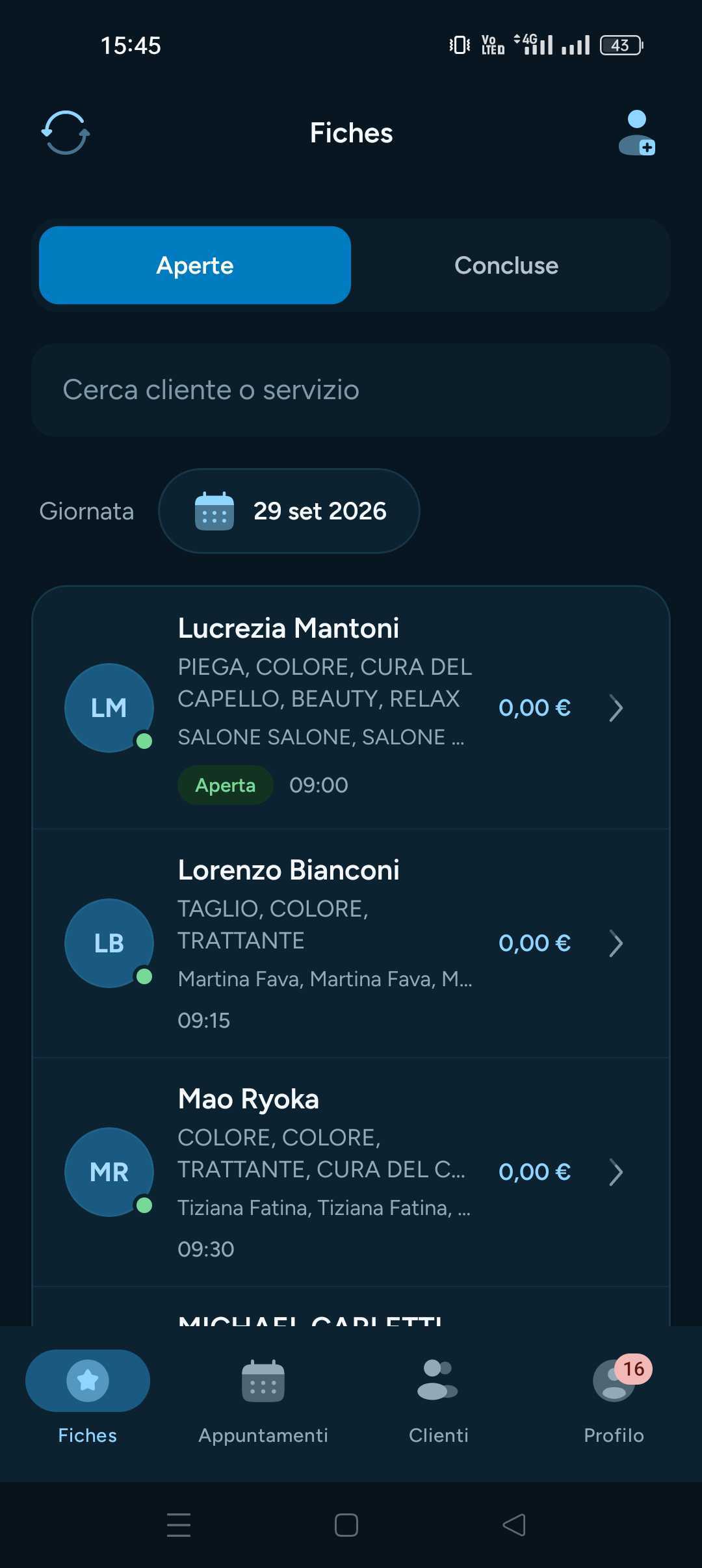 Schermata del progetto