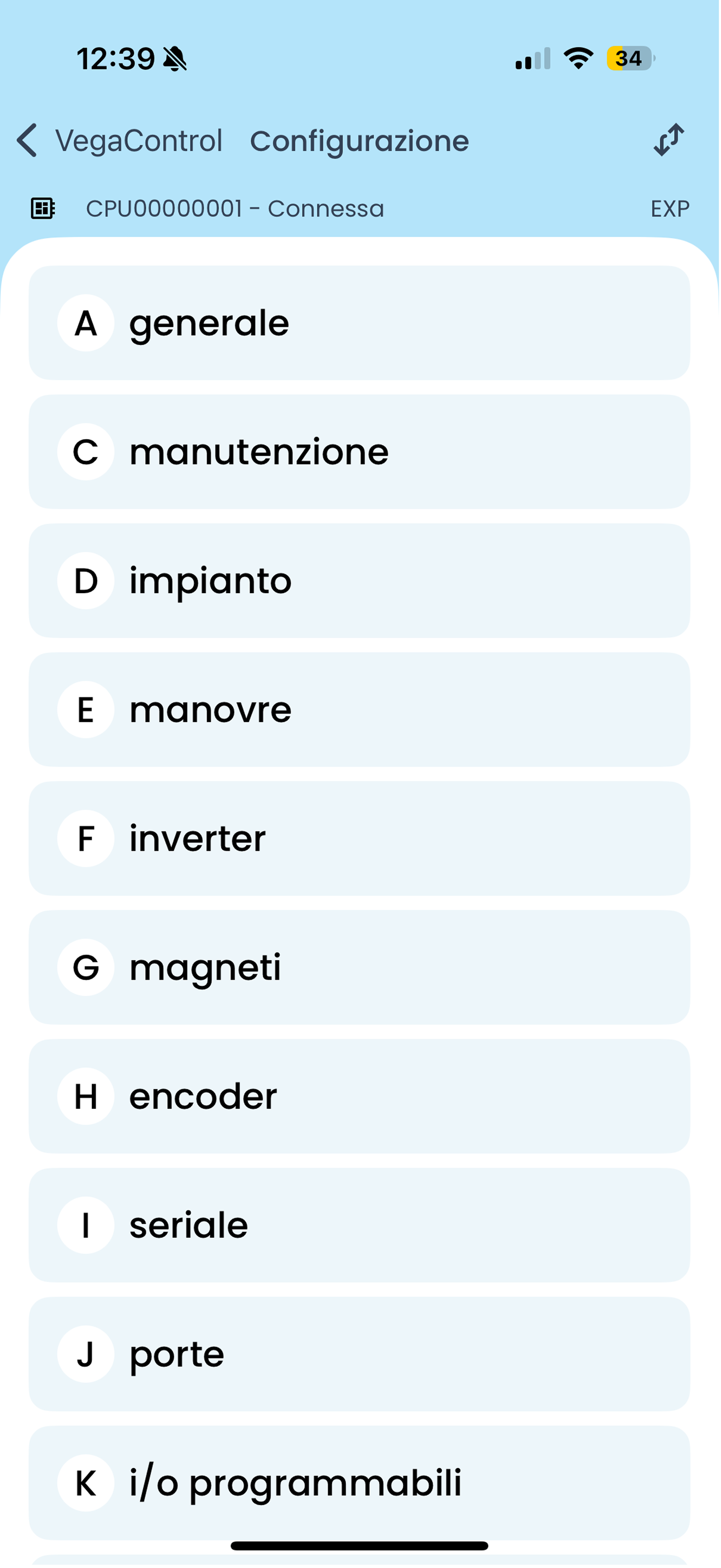 Schermata del progetto