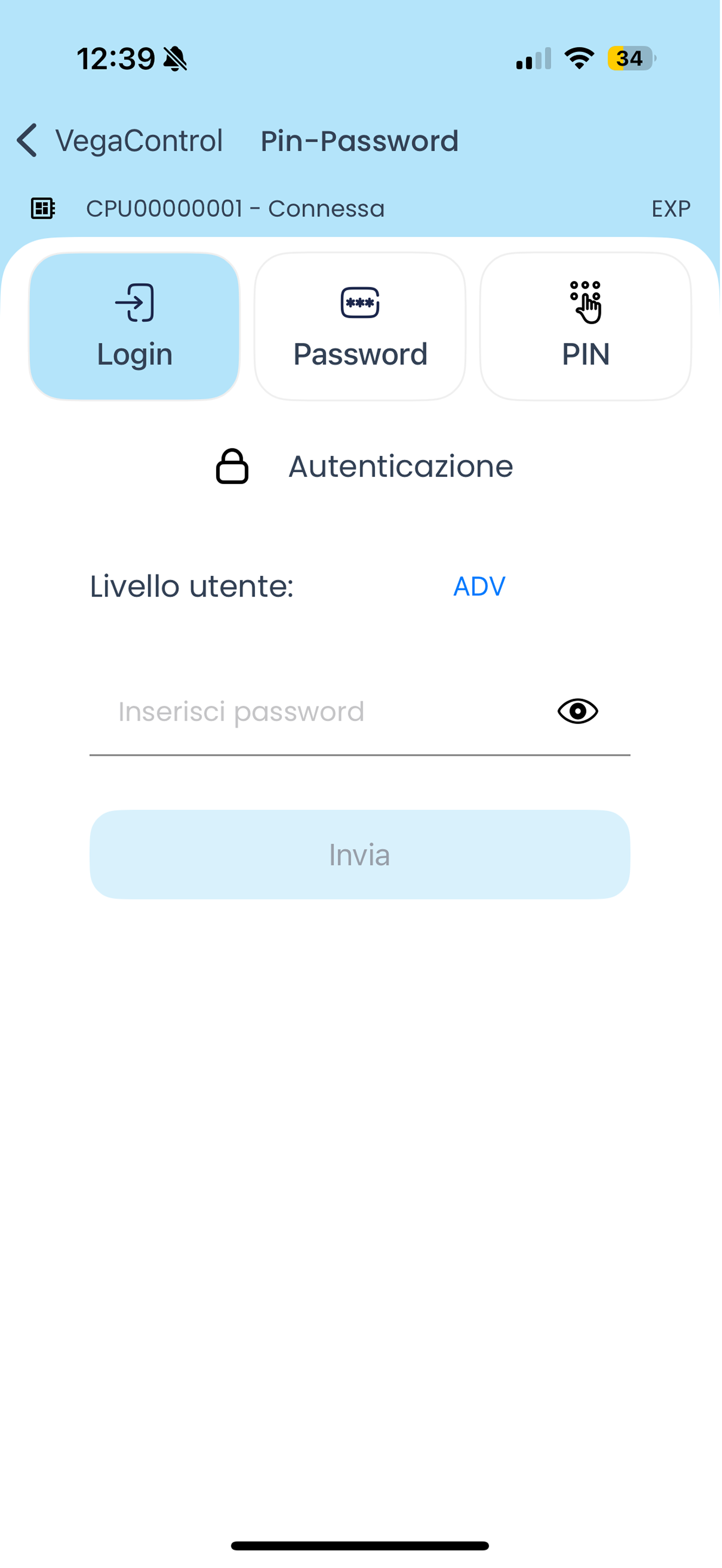 Schermata del progetto