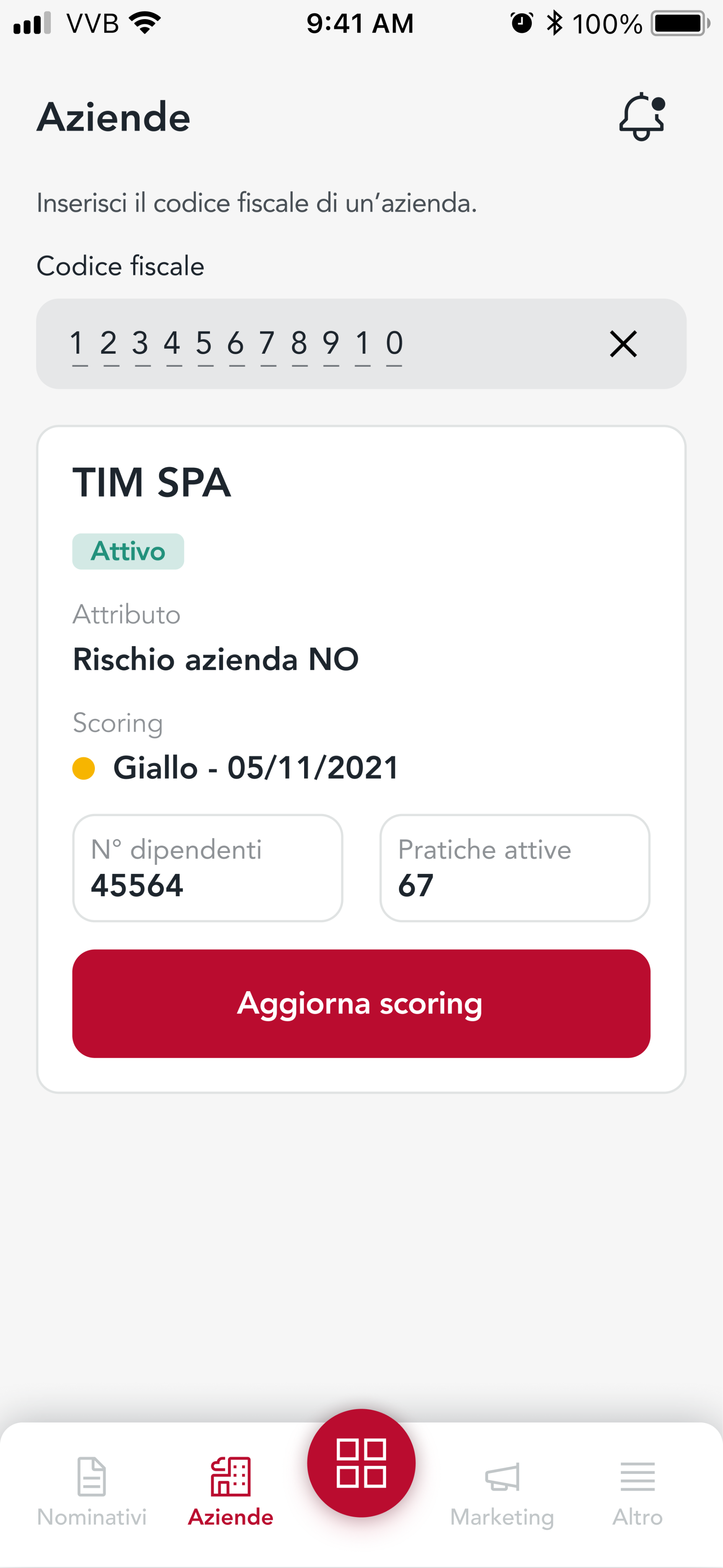 Schermata del progetto