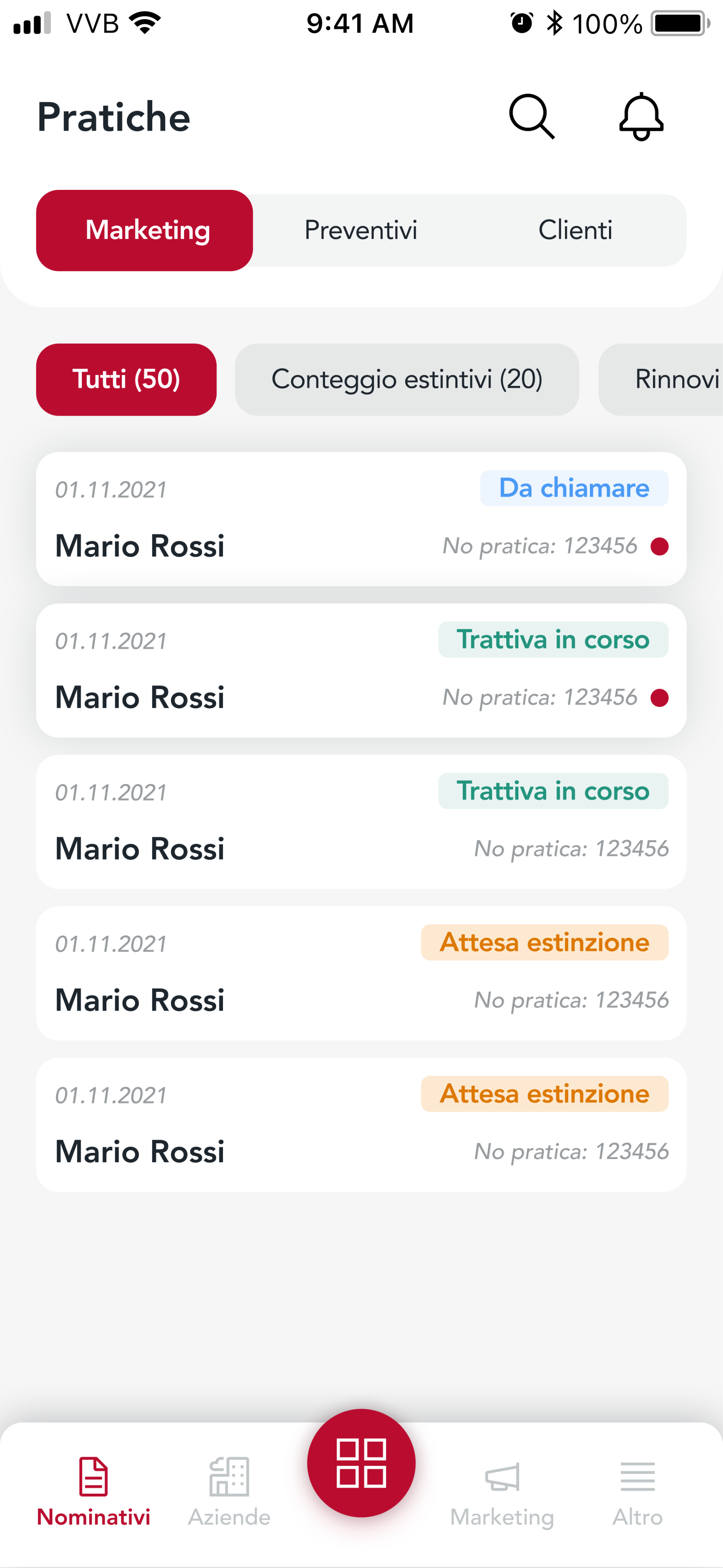 Schermata del progetto